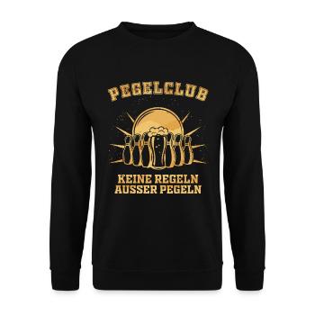 Lustiges Kegelclub - Team Outfit - Bier Sprüche - - Unisex Pullover - Schwarz - Vorne - Alina (178cm) & Michal (187cm)
