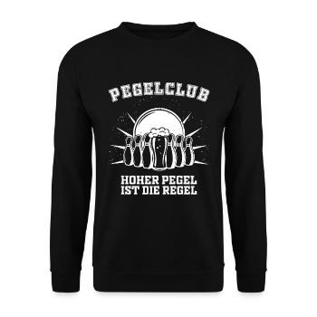 Lustiges Kegelclub - Pegelclub - Bier Sprüche - - Unisex Pullover - Schwarz - Vorne - Alina (178cm) & Michal (187cm)