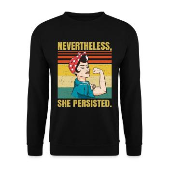 Néanmoins, elle a persisté - Sarcastique politique - - Sweat-shirt Unisexe - noir - Devant - Alina (178cm) & Michal (187cm)