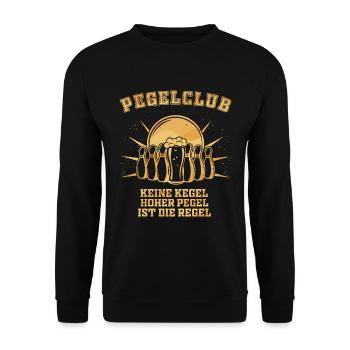 Lustiges Kegelclub - Pegelclub - Bier Sprüche - - Unisex Pullover - Schwarz - Vorne - Alina (178cm) & Michal (187cm)