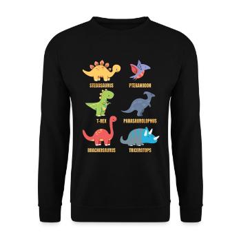Types Of Dinosaurs Dino Identification - Cute - Unisex Sweatshirt - black - Front - Alina (178cm) & Michal (187cm)