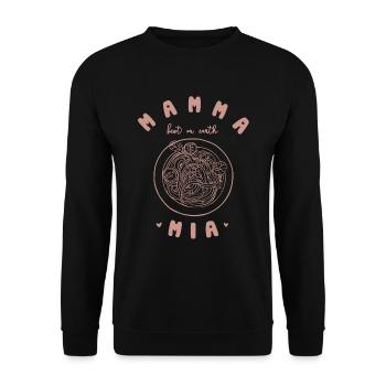 Mamma Mia - Best Mum Ever - Spaghetti - Italian - Unisex Pullover - Schwarz - Vorne - Alina (178cm) & Michal (187cm)