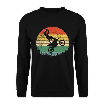 Motocross Motorcycle Bike - Unisex Sweatshirt - black - Front - Alina (178cm) & Michal (187cm)