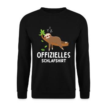 Sleep shirt Pajama Pyjama Sleepsuit Nightgown Sloth - Unisex Sweatshirt - black - Front - Alina (178cm) & Michal (187cm)