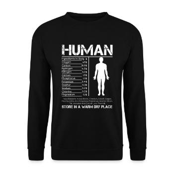 What is a human being | Anatomy Medicine - Unisex Sweatshirt - black - Front - Alina (178cm) & Michal (187cm)