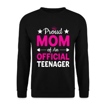 Stolze Mutter eines Teenagers | Muttertag - Unisex Pullover - Schwarz - Vorne - Alina (178cm) & Michal (187cm)