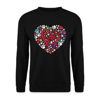 Liebe Herz Haustiere Hunde Hund - Unisex Pullover - Schwarz - Vorne - Alina (178cm) & Michal (187cm)