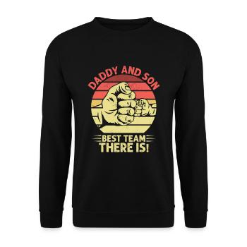 Father and son best team fathers day papa daddy - Unisex Sweatshirt - black - Front - Alina (178cm) & Michal (187cm)