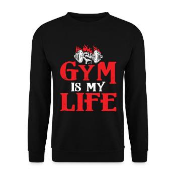 Gym Sport is my life - Unisex Sweatshirt - black - Front - Alina (178cm) & Michal (187cm)
