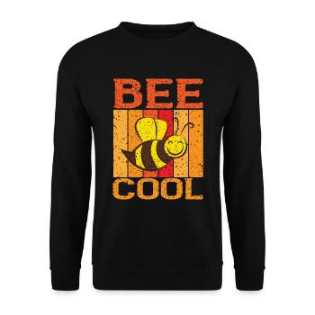 Bleib sei cool Bee Cool Biene Bienen Imker - Unisex Pullover - Schwarz - Vorne - Alina (178cm) & Michal (187cm)