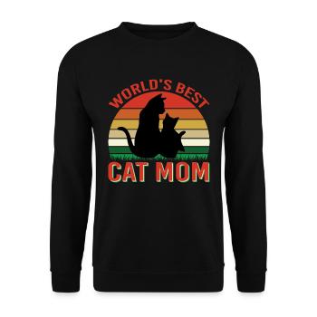 Meilleur chat maman dans le monde Cadeau de chat - Sweat-shirt Unisexe - noir - Devant - Alina (178cm) & Michal (187cm)