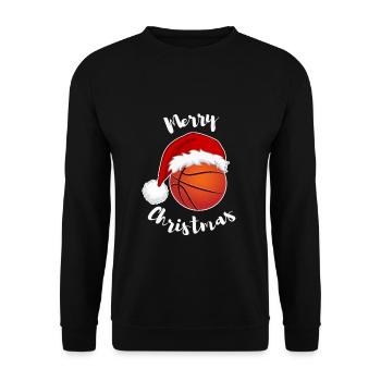 Funny design for christmas clothes basketball fan - Unisex Sweatshirt - black - Front - Alina (178cm) & Michal (187cm)