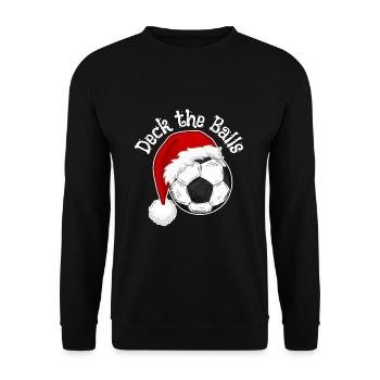 Fußballfans Weihnachtsdesign Weihnachtstrikots - Unisex Pullover - Schwarz - Vorne - Alina (178cm) & Michal (187cm)