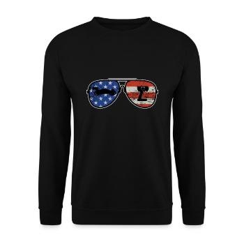 RC Buggy American Flag Sunglasses Model Car - Unisex Sweatshirt - black - Front - Alina (178cm) & Michal (187cm)