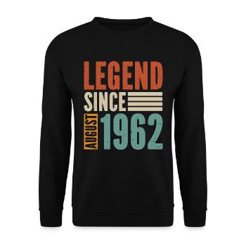 Légende Août 1962 Vintage Vintage Anniversaire - Sweat-shirt Unisexe - noir - Devant - Alina (178cm) & Michal (187cm)