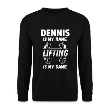 Gym design Personalized men - Unisex Sweatshirt - black - Front - Alina (178cm) & Michal (187cm)