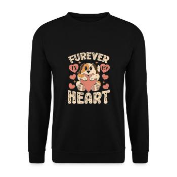 Furever In My Heart Chien Idée Cadeau Chiot - Sweat-shirt Unisexe - noir - Devant - Alina (178cm) & Michal (187cm)