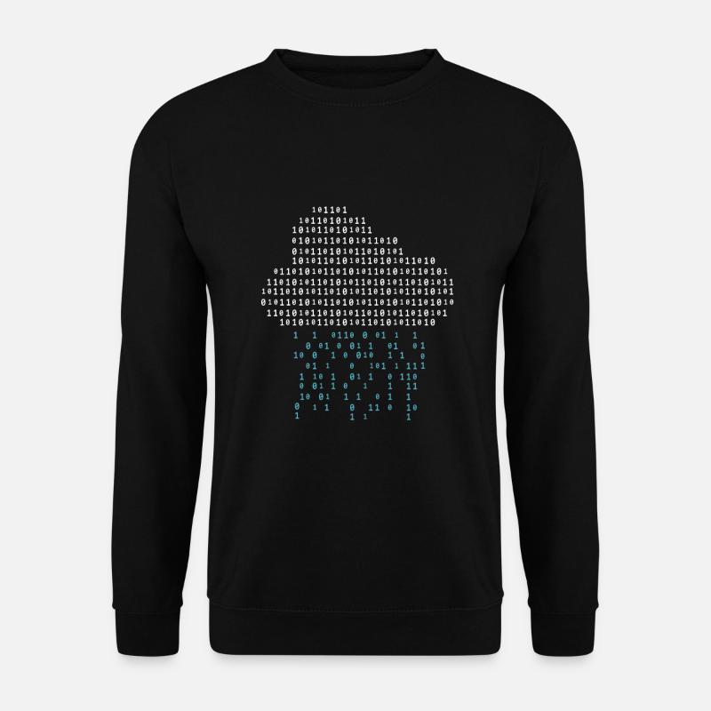 Binär Wolke Regen Nerd Gamer Gaming Programmierer - Unisex Pullover - Schwarz