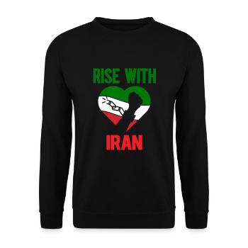 Rise with Iran - Women Life Freedom Iran - Unisex Sweatshirt - black - Front - Alina (178cm) & Michal (187cm)