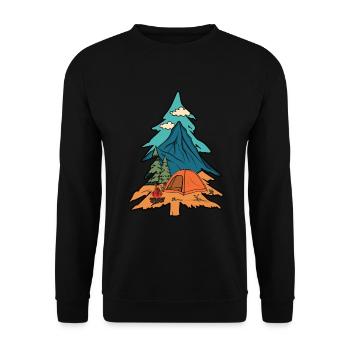 Camping Camping Campfire Forest Nature - Unisex Sweatshirt - black - Front - Alina (178cm) & Michal (187cm)