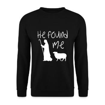 Follower Jesus Gleichnis vom verlorenen Schaaf - Unisex Pullover - Schwarz - Vorne - Alina (178cm) & Michal (187cm)