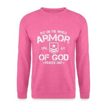 Zieh an die geistliche Rüstung Gottes Epheserbrief - Unisex Pullover - Pink - Vorne