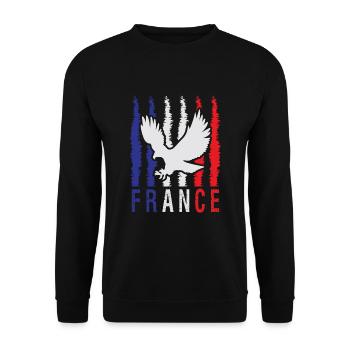Proud France Sayings Eagle Blue White Red - Unisex Sweatshirt - black - Front - Alina (178cm) & Michal (187cm)