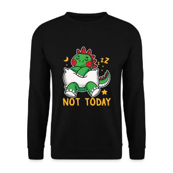 I Love Dinosaur Sleeping T-Rex Not Today - Unisex Sweatshirt - black - Front - Alina (178cm) & Michal (187cm)