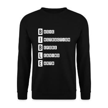 Bible Basic Intruction before Leaving earth - Unisex Sweatshirt - black - Front - Alina (178cm) & Michal (187cm)