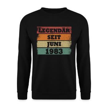 Legendär seit Juni 1983 Geburtstagsgeschenk - Unisex Pullover - Schwarz - Vorne - Alina (178cm) & Michal (187cm)