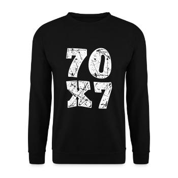Forgiveness 70 times 7 times Revelation Bible - Unisex Sweatshirt - black - Front - Alina (178cm) & Michal (187cm)