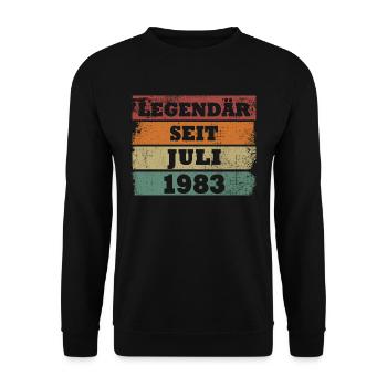 Legendär seit Juli 1983 Geburtstagsgeschenk - Unisex Pullover - Schwarz - Vorne - Alina (178cm) & Michal (187cm)