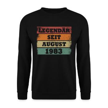 Legendär seit August 1983 Geburtstagsgeschenk - Unisex Pullover - Schwarz - Vorne - Alina (178cm) & Michal (187cm)
