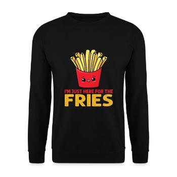Burger Fan Fast food Liebhaber Pommes - Unisex Pullover - Schwarz - Vorne - Alina (178cm) & Michal (187cm)