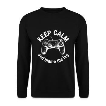 Shirt for gamers. Unique gift idea for gamer - Unisex Sweatshirt - black - Front - Alina (178cm) & Michal (187cm)