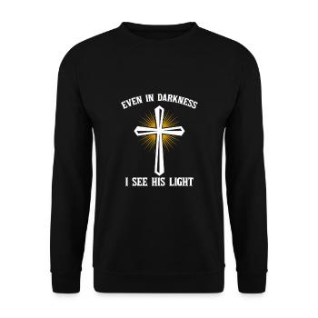Messages de la Bible Lumière du monde - Sweat-shirt Unisexe - noir - Devant - Alina (178cm) & Michal (187cm)