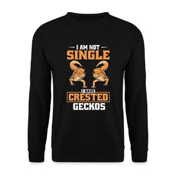 Crowned Gecko Crested Gecko Double Finger Gecko - Unisex Sweatshirt - black - Front - Alina (178cm) & Michal (187cm)