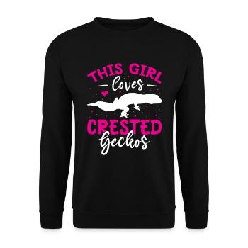 Crowned Gecko Crested Gecko Double Finger Gecko - Unisex Sweatshirt - black - Front - Alina (178cm) & Michal (187cm)