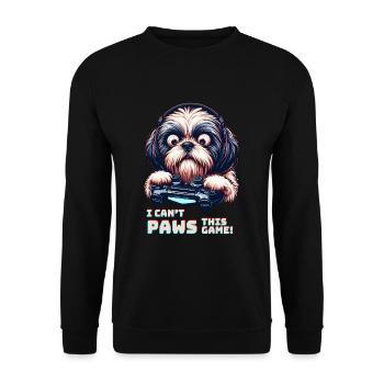 Design cool pour le Shih Tzu et les jeux vidéo - Sweat-shirt Unisexe - noir - Devant - Alina (178cm) & Michal (187cm)
