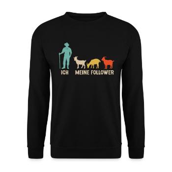 Ziegen Ziegenbock Landwirt Ziege - Unisex Pullover - Schwarz - Vorne - Alina (178cm) & Michal (187cm)