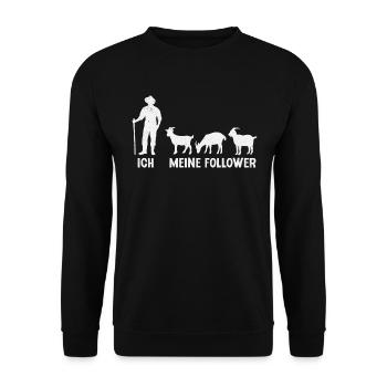 Ziegen Ziegenbock Landwirt Ziege - Unisex Pullover - Schwarz - Vorne - Alina (178cm) & Michal (187cm)