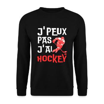 je peux pas j'ai hockey - j'peux pas j ai hockey - Sweat-shirt Unisexe - noir - Devant - Alina (178cm) & Michal (187cm)