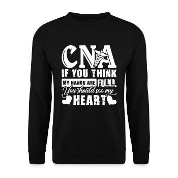 CNA CNA Full Heart - Unisex Sweatshirt - black - Front - Alina (178cm) & Michal (187cm)