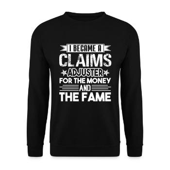 I Became A Claims Adjuster For The Money - Unisex Sweatshirt - black - Front - Alina (178cm) & Michal (187cm)