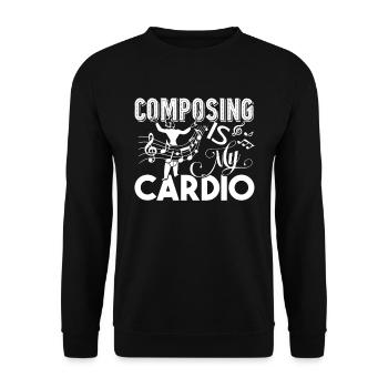 Composer Composing Is My Cardio - Unisex Sweatshirt - black - Front - Alina (178cm) & Michal (187cm)