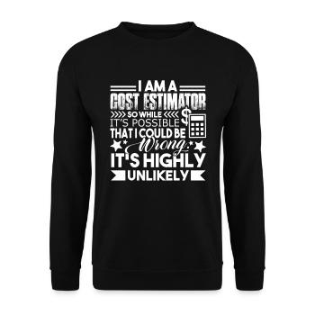 Cost Estimator I Am A Cost Estimator - Unisex Sweatshirt - black - Front - Alina (178cm) & Michal (187cm)