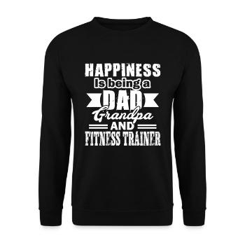 Fitness Trainer Dad Grandpa - Unisex Sweatshirt - black - Front - Alina (178cm) & Michal (187cm)