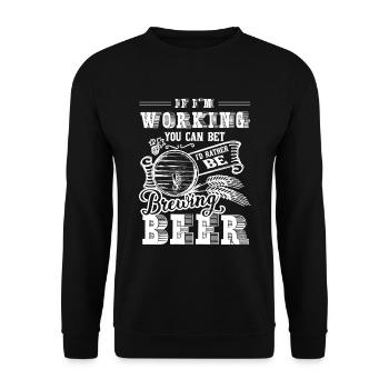 I'd Rather Be Brewing Beer - Unisex Sweatshirt - black - Front - Alina (178cm) & Michal (187cm)