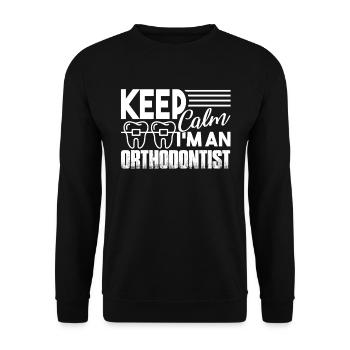 Orthodontist Keep Calm I am An Orthodontist - Unisex Sweatshirt - black - Front - Alina (178cm) & Michal (187cm)