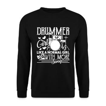 Drummer Girl Like Normal Girl - Unisex Sweatshirt - black - Front - Alina (178cm) & Michal (187cm)